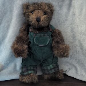 Ashton-Drake Gallery "Benjamin Bear" Plush Teddy Bear with Green Overalls